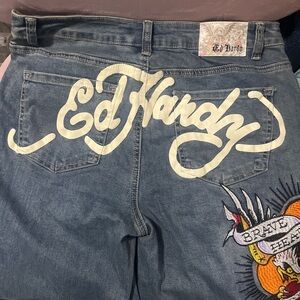 Ed Hardy Denim Jeans with Stitch Detailing